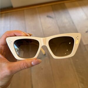 Celine The Edge Ivory Square Cat Eye Sunglasses